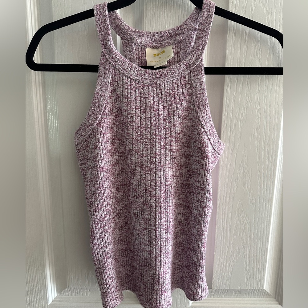 Anthropologie Maeve Harlan Ribbed Pure Knit Halter Tank Size Small